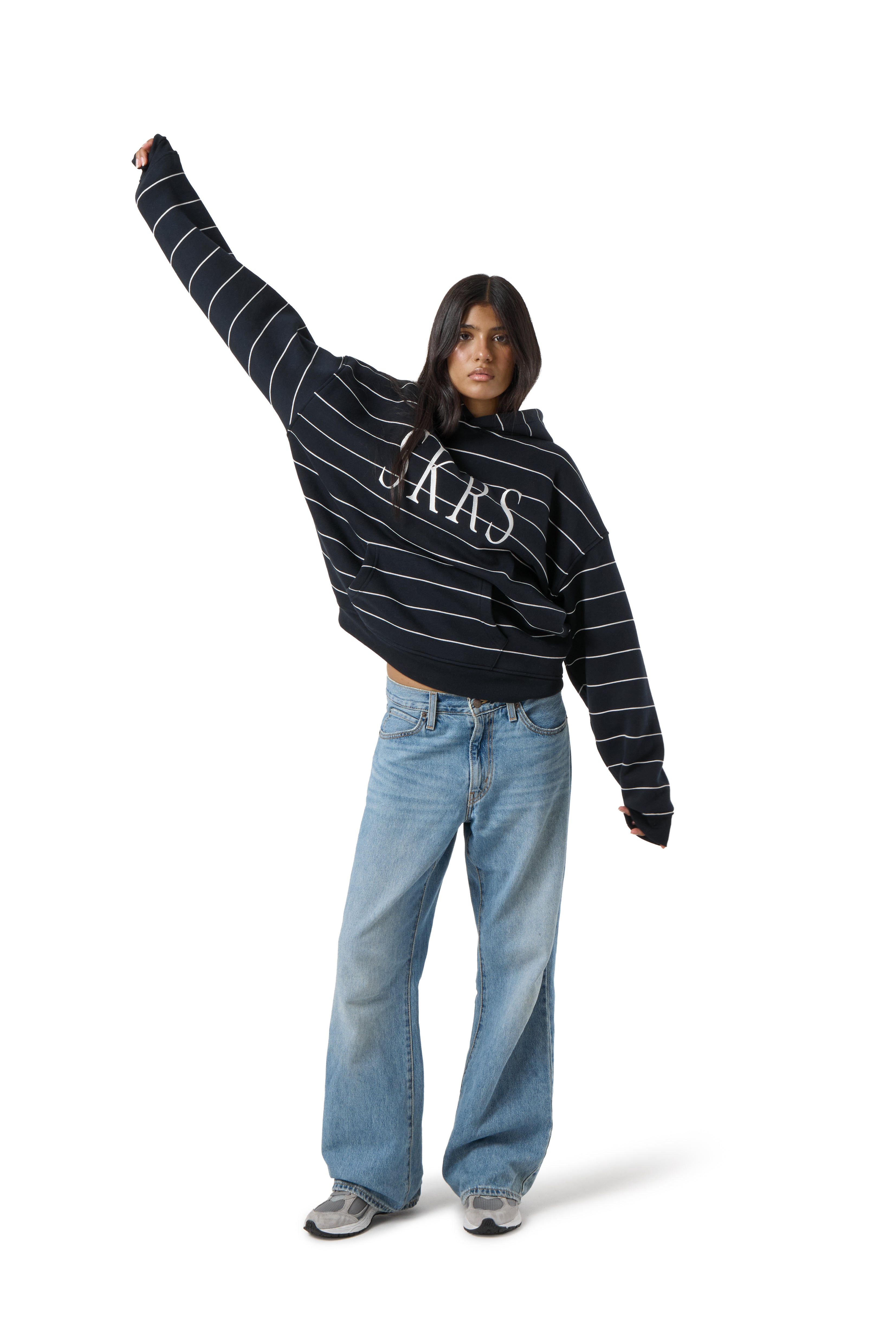 Fleet Stripe Logo Hoodie